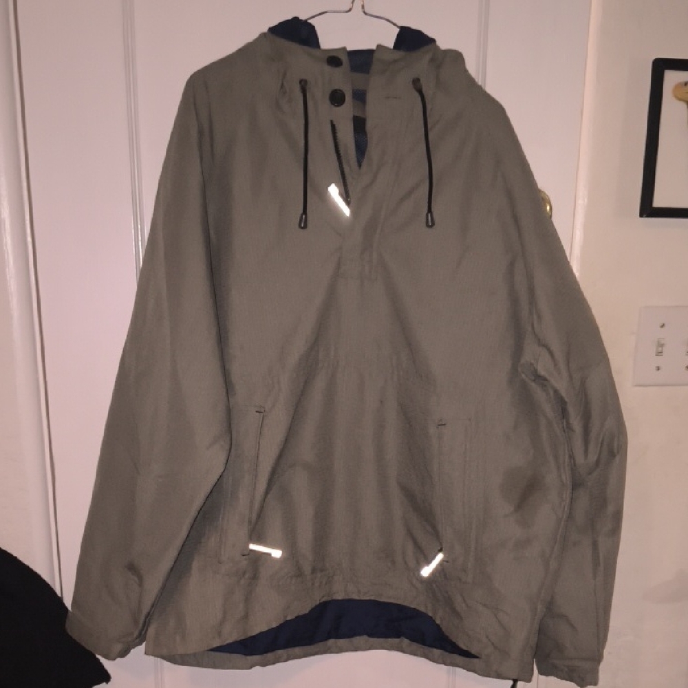 Nike | Men's Khaki Hooded Windbreaker (Has a Stain In The Front)